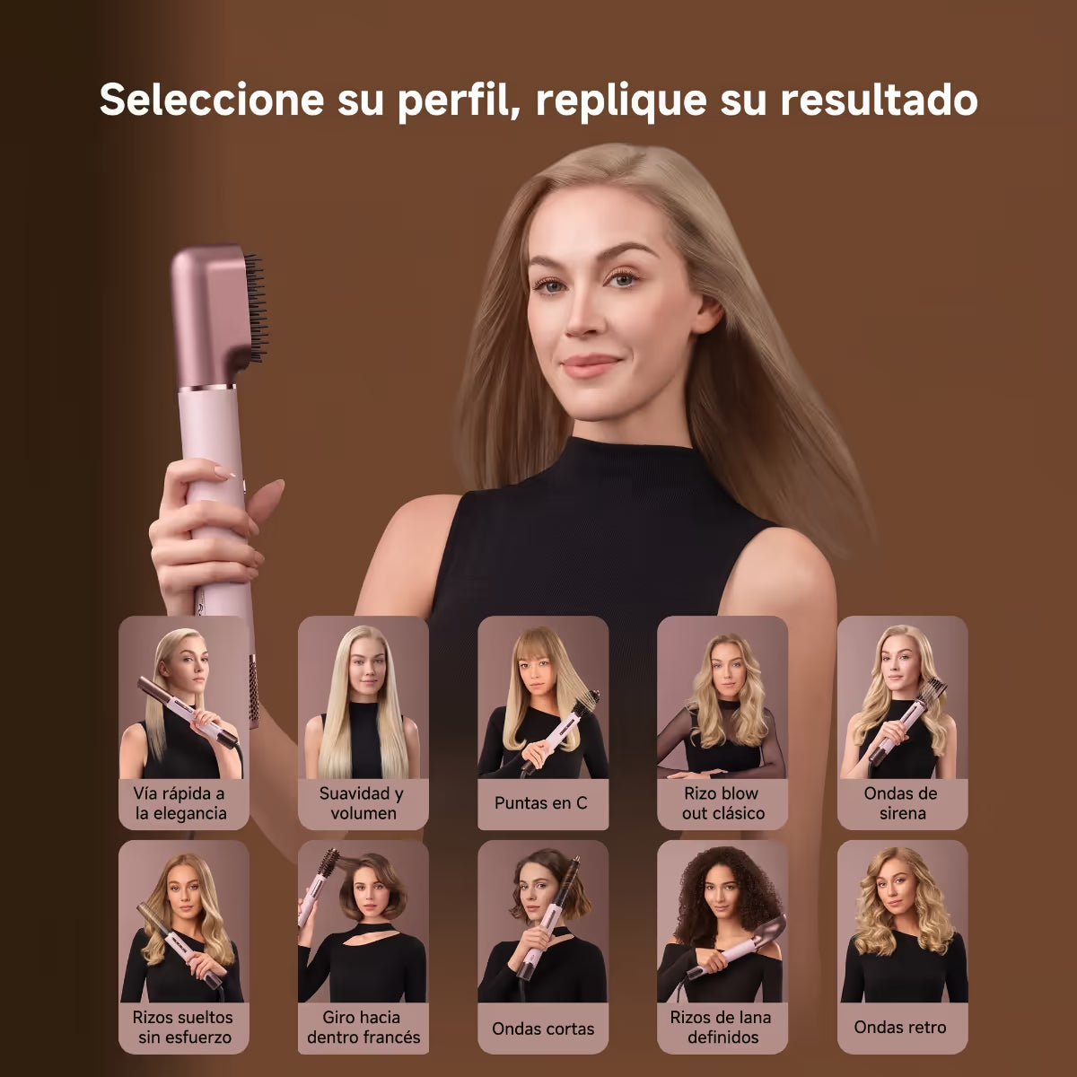 Guía Dreame AirStyle Pro HI con 10 perfiles de estilizado: ondas, rizos y peinados lisos personalizados - Ferretería La Palma - 1850006