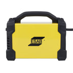Vista lateral de soldadora ESAB HandyArc 132i DV con logotipo de marca, agarradera y esquineras protectoras en negro - Ferretería La Palma - 1430038