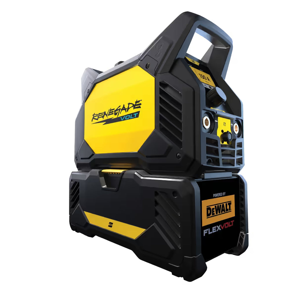Soldadora inalámbrica ESAB Renegade VOLT ES200i con base de baterías DEWALT FLEXVOLT y perilla de ajuste de amperaje - Ferretería La Palma - 1430058