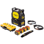 Kit completo soldadora ESAB Renegade VOLT ES200i con cuatro baterías DEWALT FLEXVOLT 60V, cargador, porta electrodo, tenaza para tierra y cinta de transporte - Ferretería La Palma - 1430058