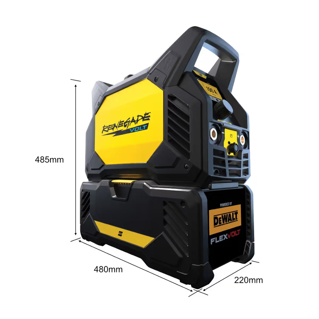 Dimensiones de soldadora ESAB Renegade VOLT ES200i, medidas 480x220x485mm de largo, ancho y alto - Ferretería La Palma - 1430058