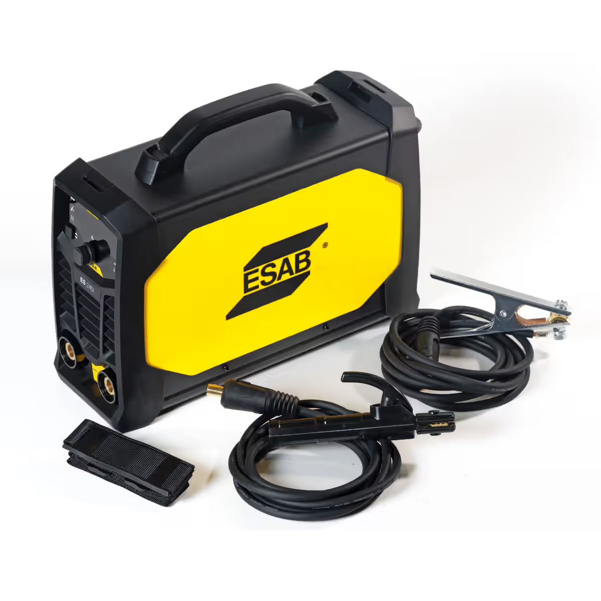 Kit completo soldadora ESAB Rogue ES245i con porta electrodo, cable a tierra con pinza y correa de transporte incluidos - Ferretería La Palma - 1430085