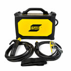 Kit incluido de soldadora ESAB Rogue ET201iP PRO con porta electrodo, cable de tierra con pinza y correa de transporte - Ferretería La Palma - 1430095