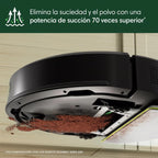 Roomba 105 Combo aspirando polvo y suciedad sobre piso de madera con potencia de succión 70 veces superior - Ferretería La Palma - 1610207