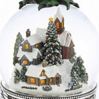 Primer plano de la villa navideña nevada con árbol decorado dentro de la esfera de cristal Jarll Tren de los Sueños - Ferretería La Palma - 1820002