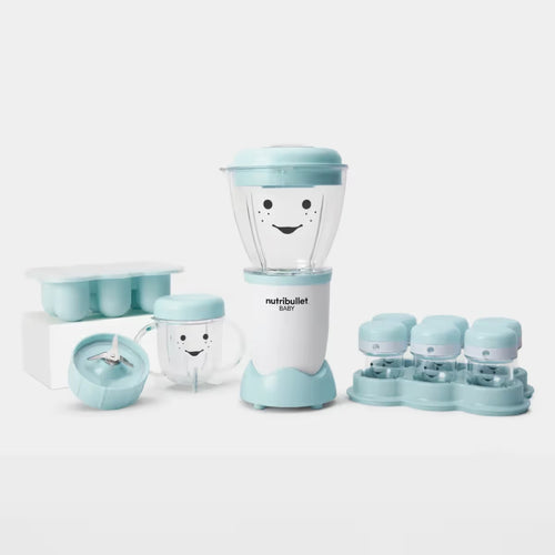 Procesador de papillas Nutribullet Baby de 200W con juego de vasos de almacenamiento con fechador y bandeja de congelación - Ferretería La Palma - 1690012