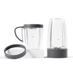 Kit complementario Deluxe Nutribullet mostrando a detalle los vasos intercambiables y anillos vacíos con marcas Max sobre fondo blanco - Ferretería La Palma - 1690008