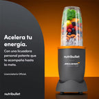 Infografía de la licuadora Nutribullet Pro 900 edición McLaren F1 Team con el texto Acelera tu energía - Ferretería La Palma - 1690779
