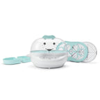 Vaporera y esterilizadora Nutribullet Turbo Baby 900W vacía con todos sus accesorios desmontados a los lados sobre fondo blanco - Ferretería La Palma - 1690014