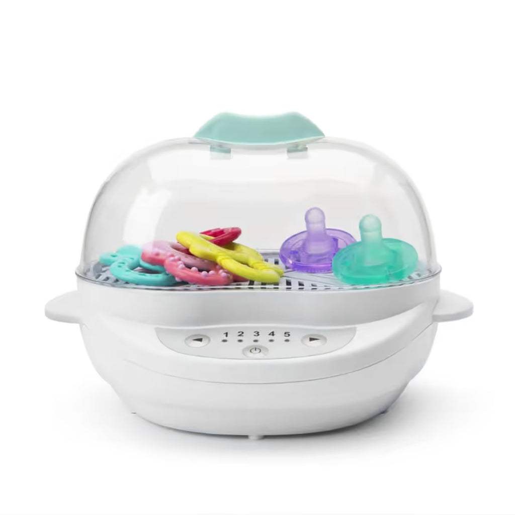 Vaporera y esterilizadora Nutribullet Turbo Baby 900W en función de esterilización con chupetes y mordedores de bebé en su interior - Ferretería La Palma - 1690014