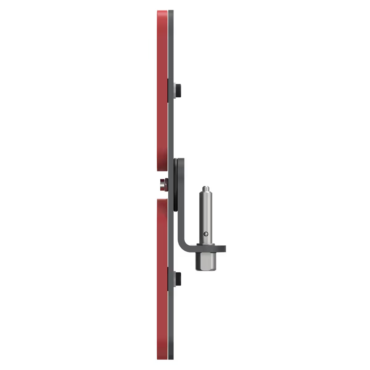 Vista de perfil lateral del soporte magnético industrial Scangrip MAGNET BRACKET L mostrando su diseño plano sobre fondo blanco - Ferretería La Palma - 1870018