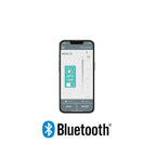 Vista de un teléfono inteligente mostrando la aplicación móvil de Scangrip para el control inalámbrico por Bluetooth del reflector NOVA 12 sobre fondo blanco - Ferretería La Palma - 1870005