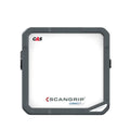 Vista frontal del reflector LED Scangrip VEGA 4 CONNECT mostrando su panel difusor blanco y logotipo sobre fondo blanco - Ferretería La Palma - 1870013
