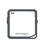 Vista frontal del reflector LED Scangrip VEGA 4 CONNECT mostrando su panel difusor blanco y logotipo sobre fondo blanco - Ferretería La Palma - 1870013