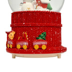 Primer plano de la base con vagones con reno, regalos y arbol decorado de la bola de nieve  navideña Starlights Muñeco de Nieve - Ferretería La Palma - 1800001