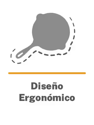 Icono que muestra que los utensilios Victoria tienen diseño ergonómico - disponibles en Ferretería La Palma Guatemala