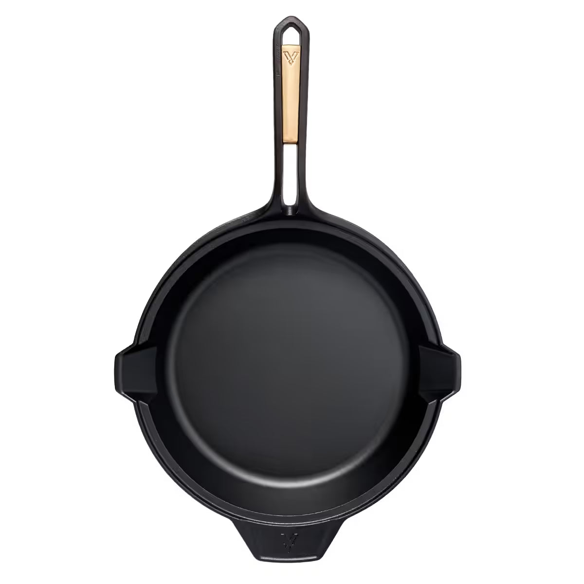 Sartén Victoria Signature Series de 30 cm en hierro fundido con inserto de bronce y mango ergonómico anti-térmico - Ferretería La Palma - 1050092