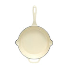 Sartén Victoria White Sable de 28 cm en hierro fundido esmaltado beige con mango largo y asa auxiliar - Ferretería La Palma - 1050142